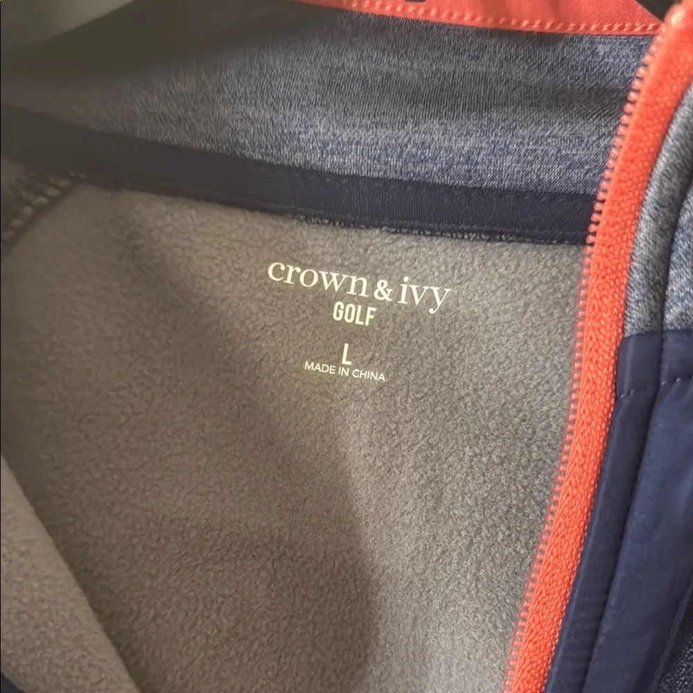 Crown‎ & Ivy Navy and Coral Quarter-Zip Pullover